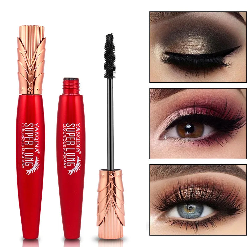 YANQINA 4D Silk Fiber Mascara – Waterproof, Volumizing & Lengthening