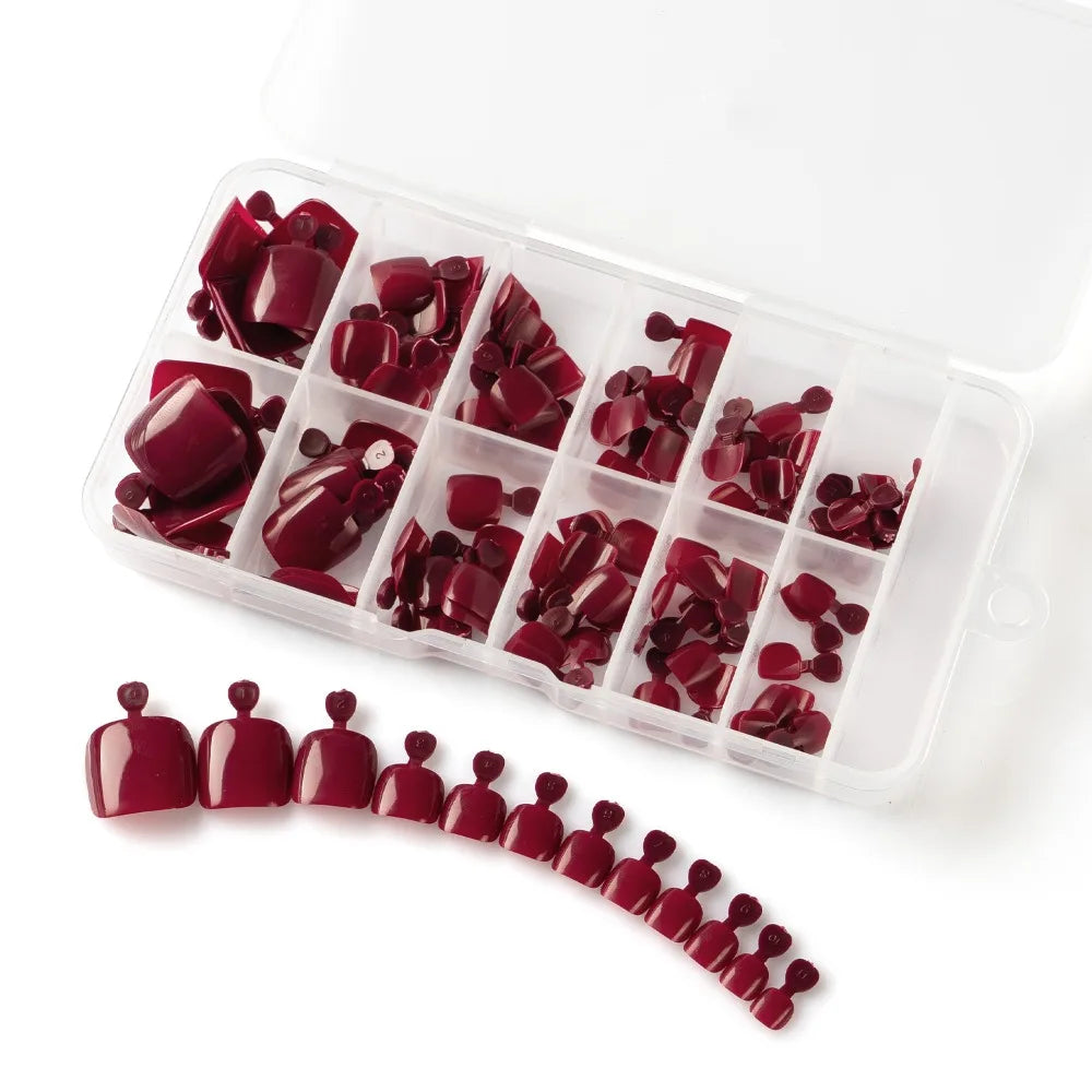 120pcs Press On Toenails – Fake Toe Nail Tips, 12 Sizes