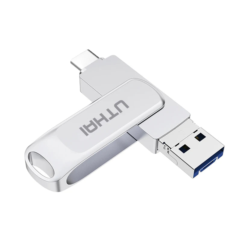 UTHAI T81 3-in-1 USB 3.0 Flash Drive 128GB | Type-C & MicroSD