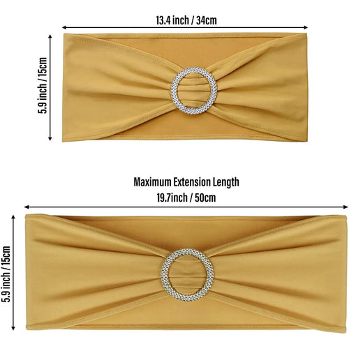 10 Pcs Spandex Chair Sashes with Buckle Slider | Wedding Décor Chair Sashes PRIMED