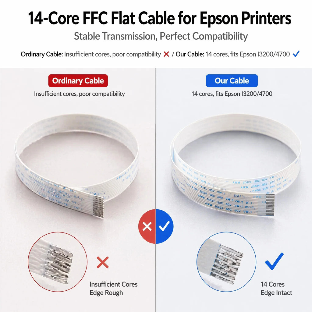 14-Pin FFC Data Cable for Epson I3200 & 4720 Printhead Printer Cable PRIMED