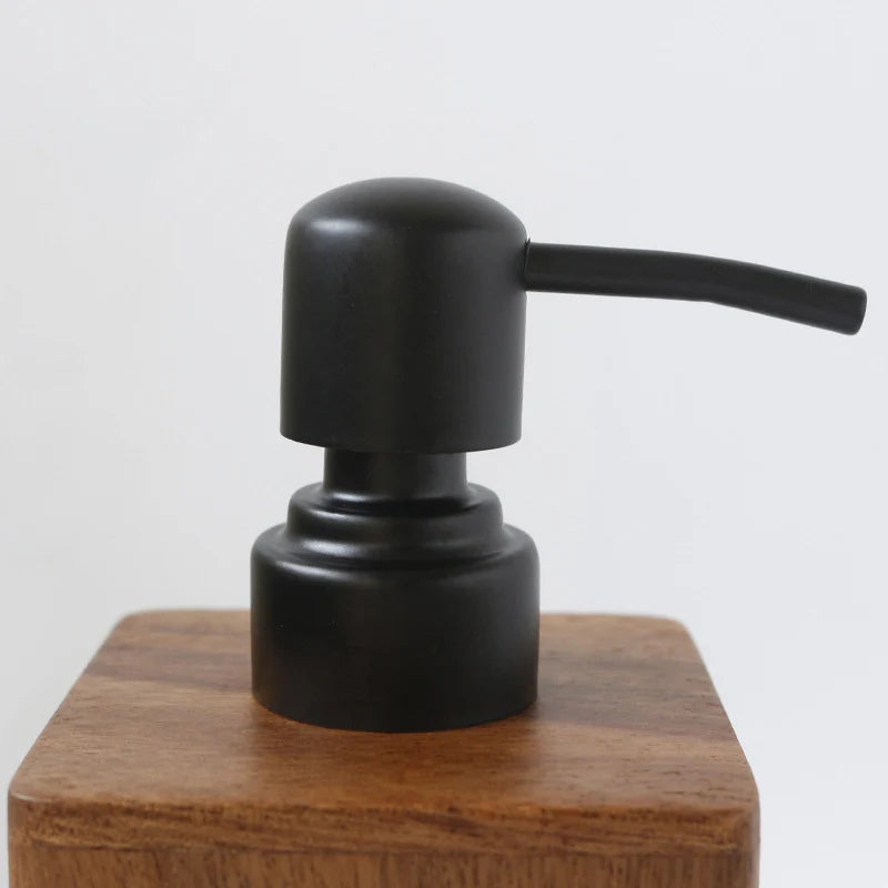 Walnut & Stainless Steel Refillable Soap Dispenser Bottle
