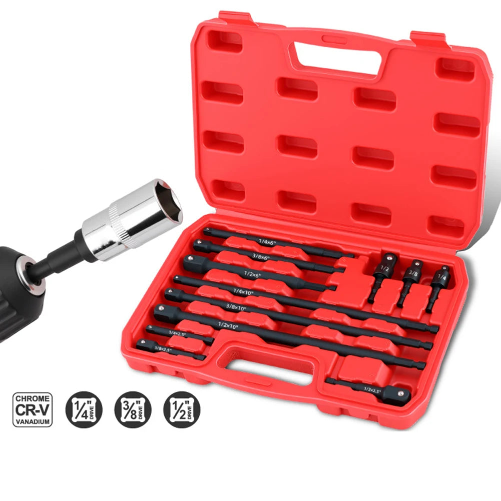Quick Change Hex Shank Drill Chuck Adapter & Extension Bar Set