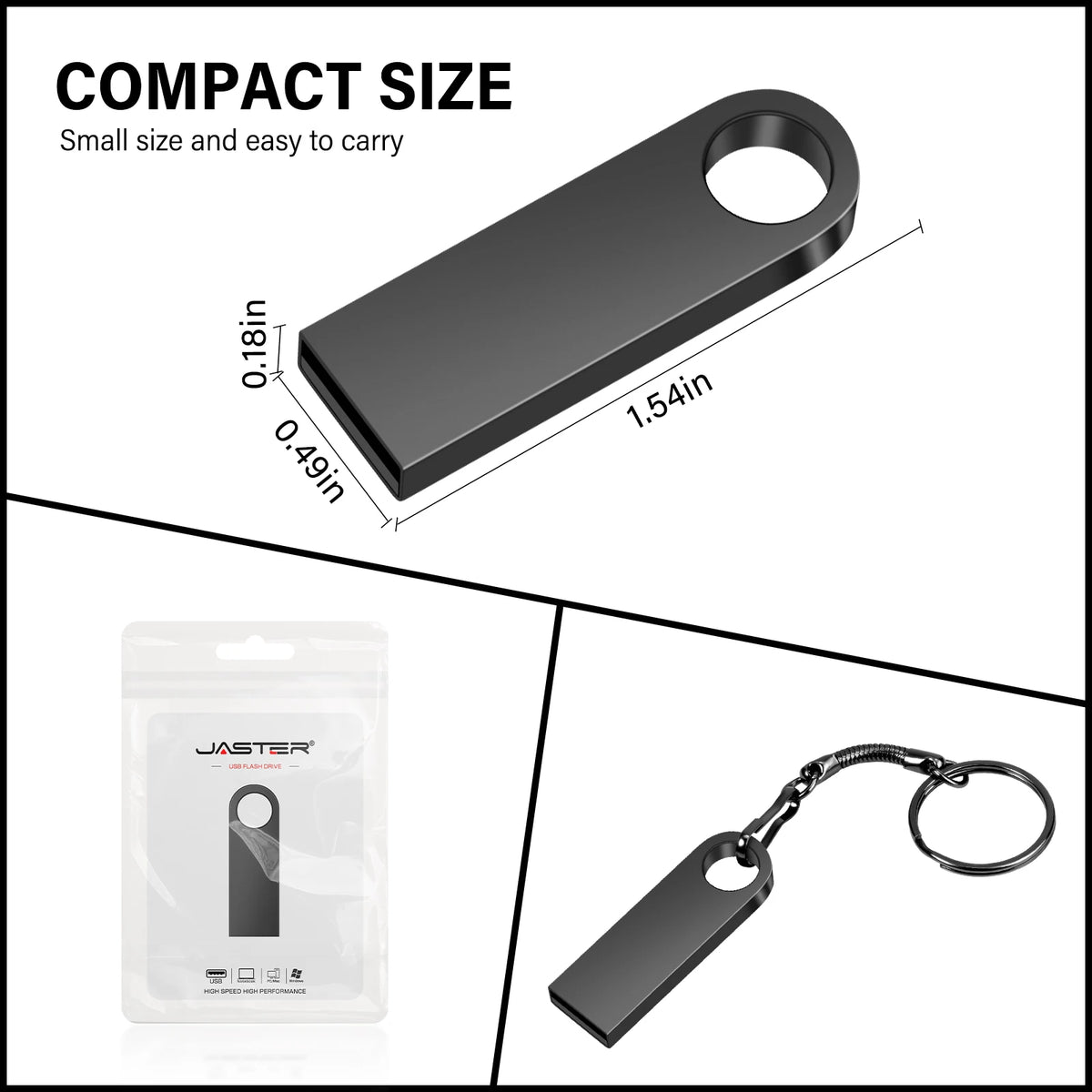 JASTER Mini Metal USB Flash Drive 8GB–128GB | Custom Logo USB Flash Drive PRIMED