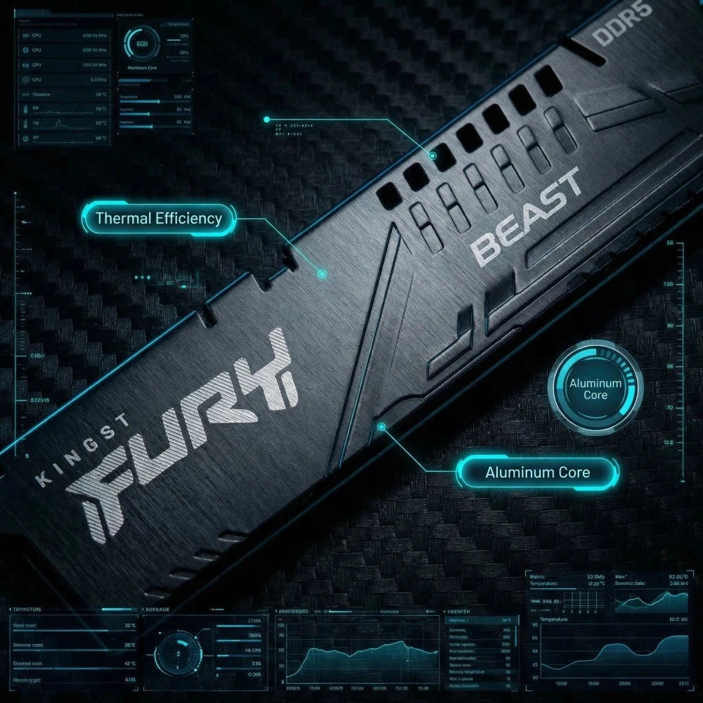 TISHRIC DDR5 RAM Heatsink – Aluminum Memory Cooler + Thermal Pad RAM Heatsink Cooler PRIMED