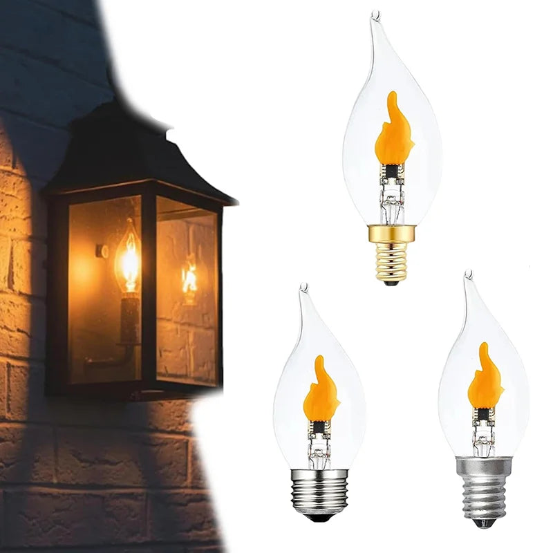 LED Flickering Flame Bulb E12/E14/E27 – Realistic Fire Effect