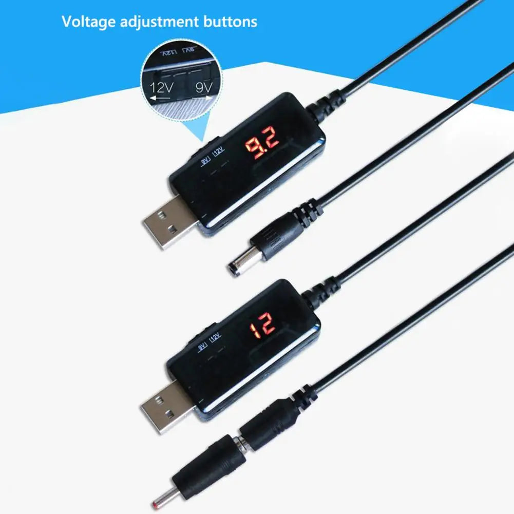 USB 5V to 9V/12V Step-Up Converter Cable with LED Display USB Power Converter PRIMED