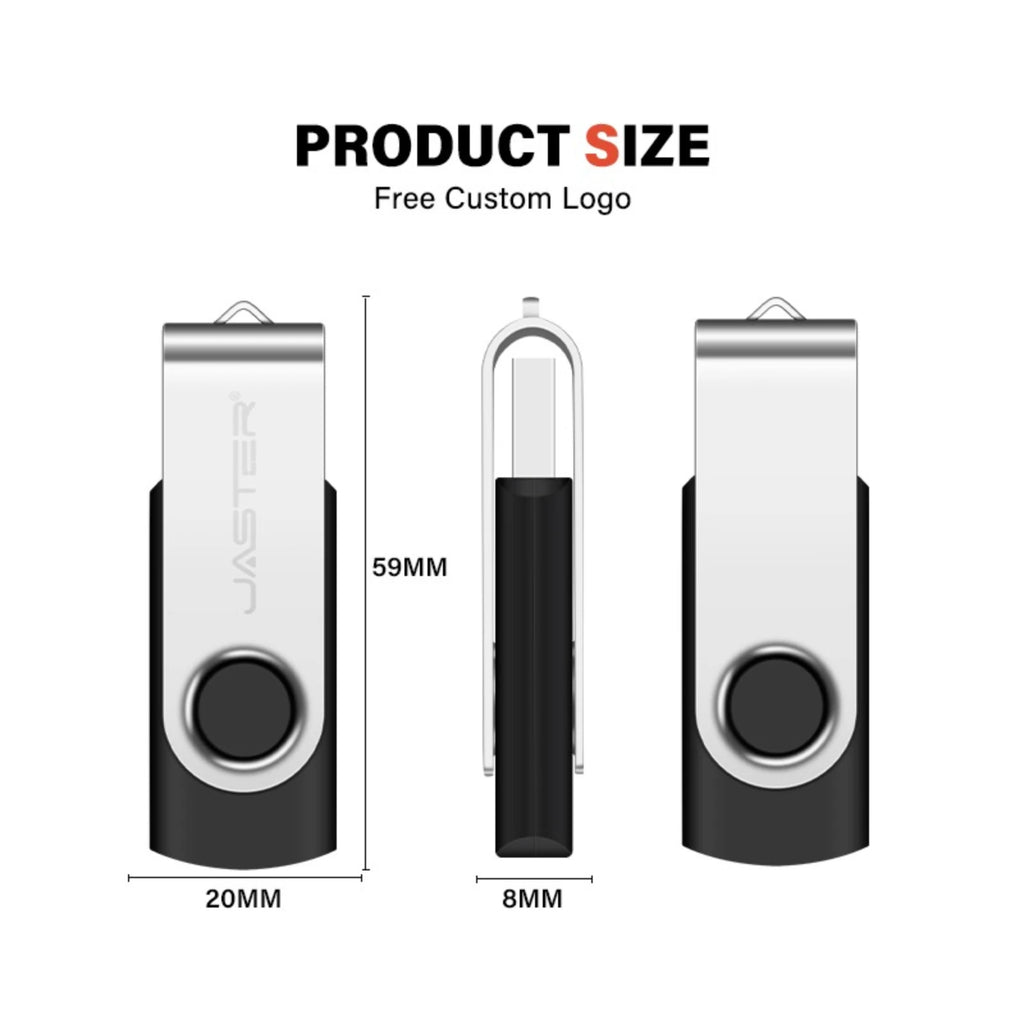 10-Pack Rotatable USB Flash Drives 128GB – Custom Logo Bulk USB Flash Drive PRIMED