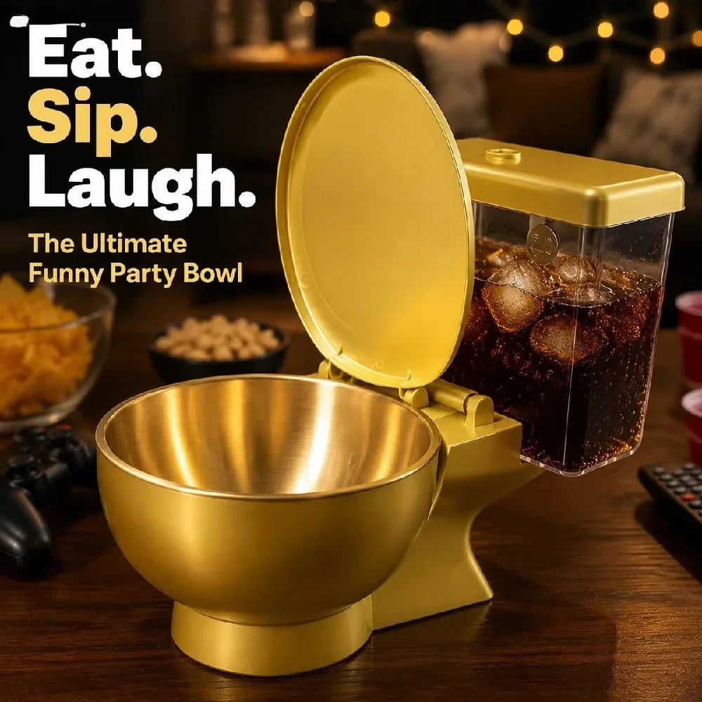Toilet Shaped Ramen Bowl Set with Drink Cup & Straw | Gag Gift