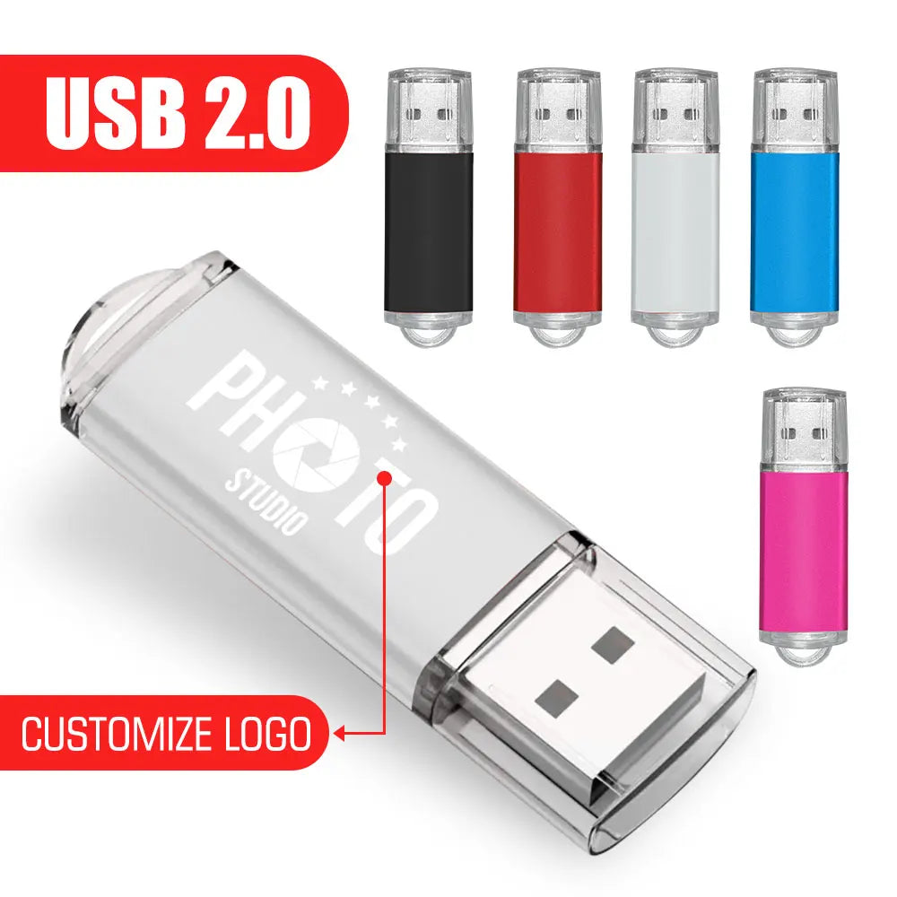 100-Pack Custom Logo Metal USB Flash Drives 4GB–128GB | Bulk USB Flash Drive PRIMED