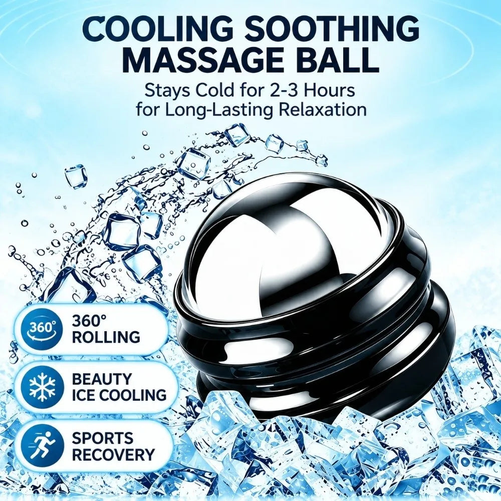 360° Stainless Steel Massage Roller Ball – Hot & Cold Therapy