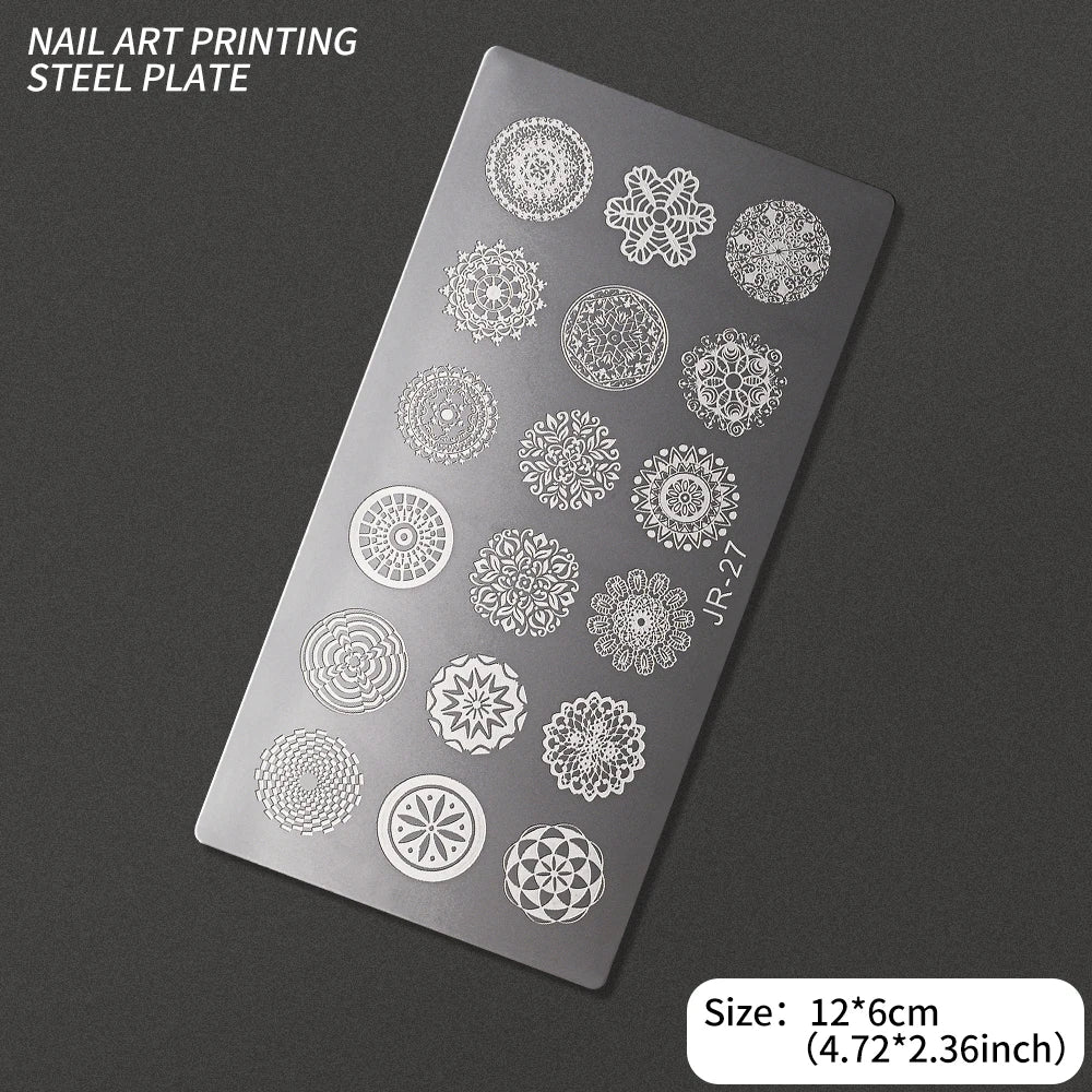 Nail Art Stamping Plate – Waves, Florals & Animal Designs Nail Stamping Plate PRIMED TL-JR27