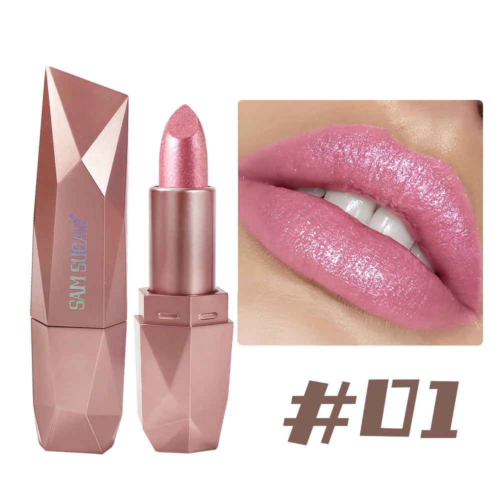 SAM SUGAR Diamond Glitter Lipstick | Metallic Waterproof Shine