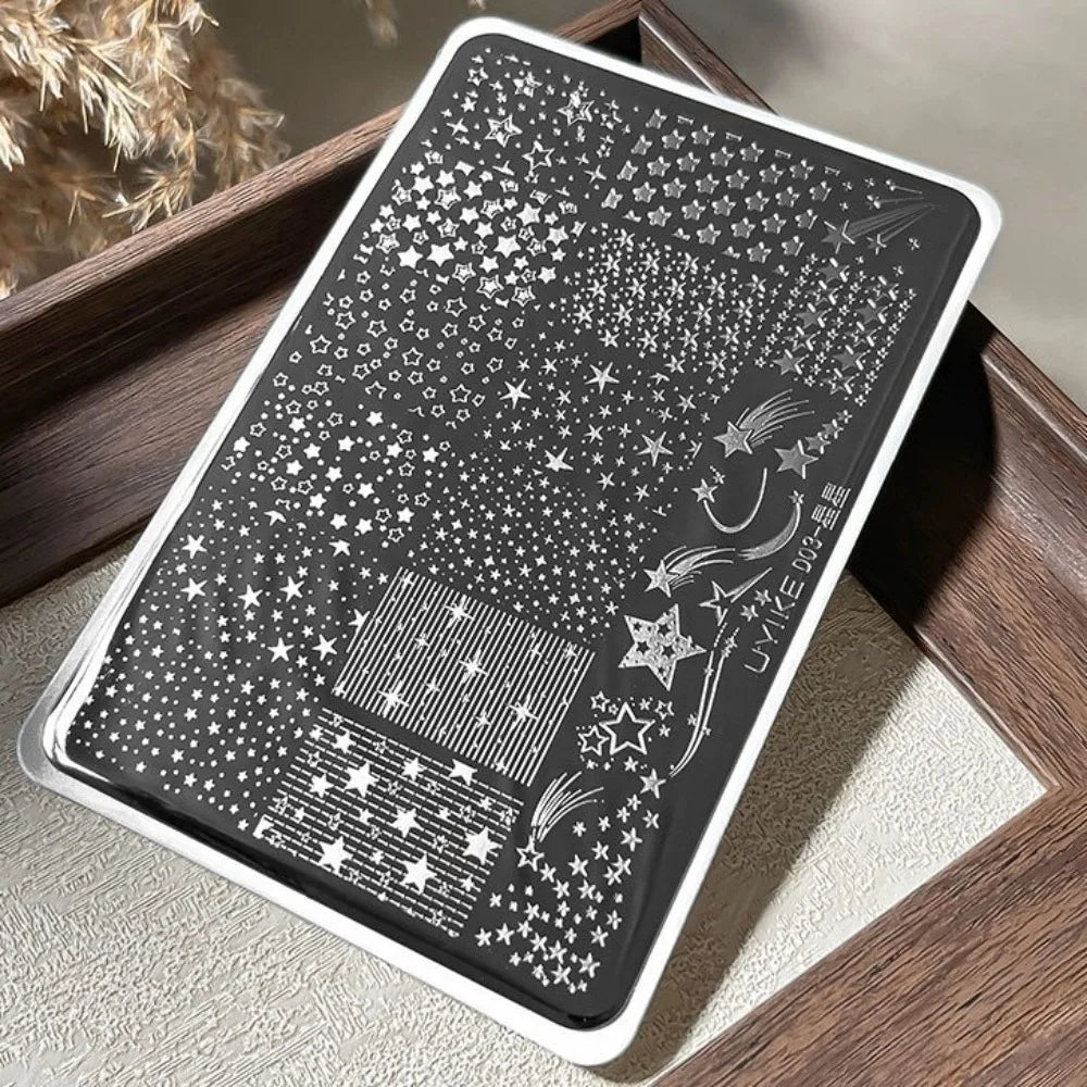 Star Moon Nail Stamping Plate – 3D Metal Transfer Tool