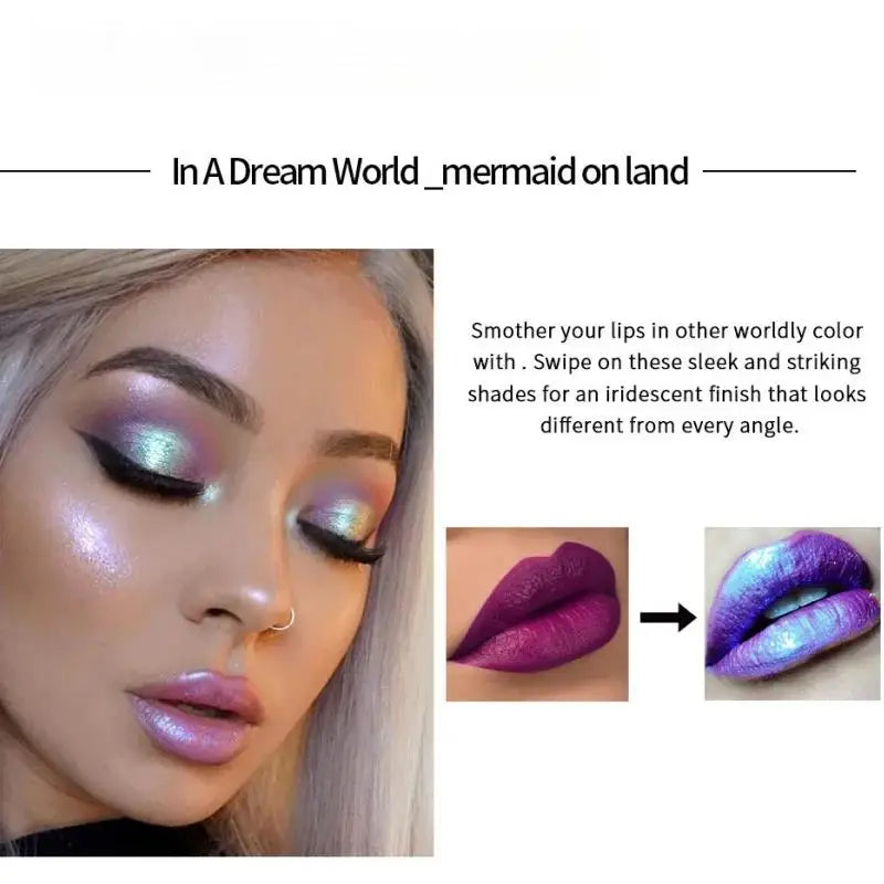 Handaiyan Mermaid Glitter Lip Gloss – 6 Shimmer Shades Glitter Lip Gloss PRIMED