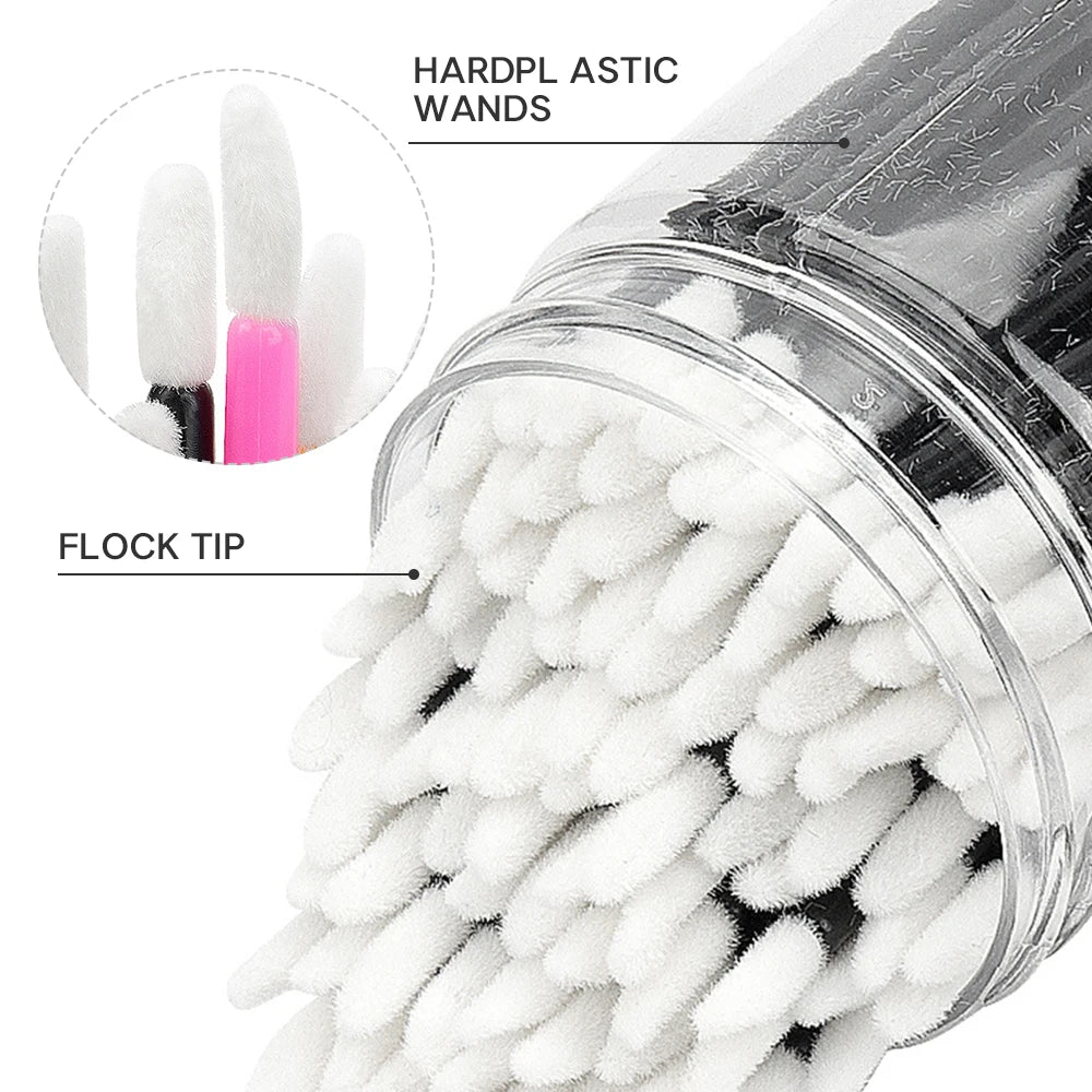 100 Pcs Disposable Lip Brushes & Mascara Wands | Crystal Tip Disposable Makeup Brushes PRIMED