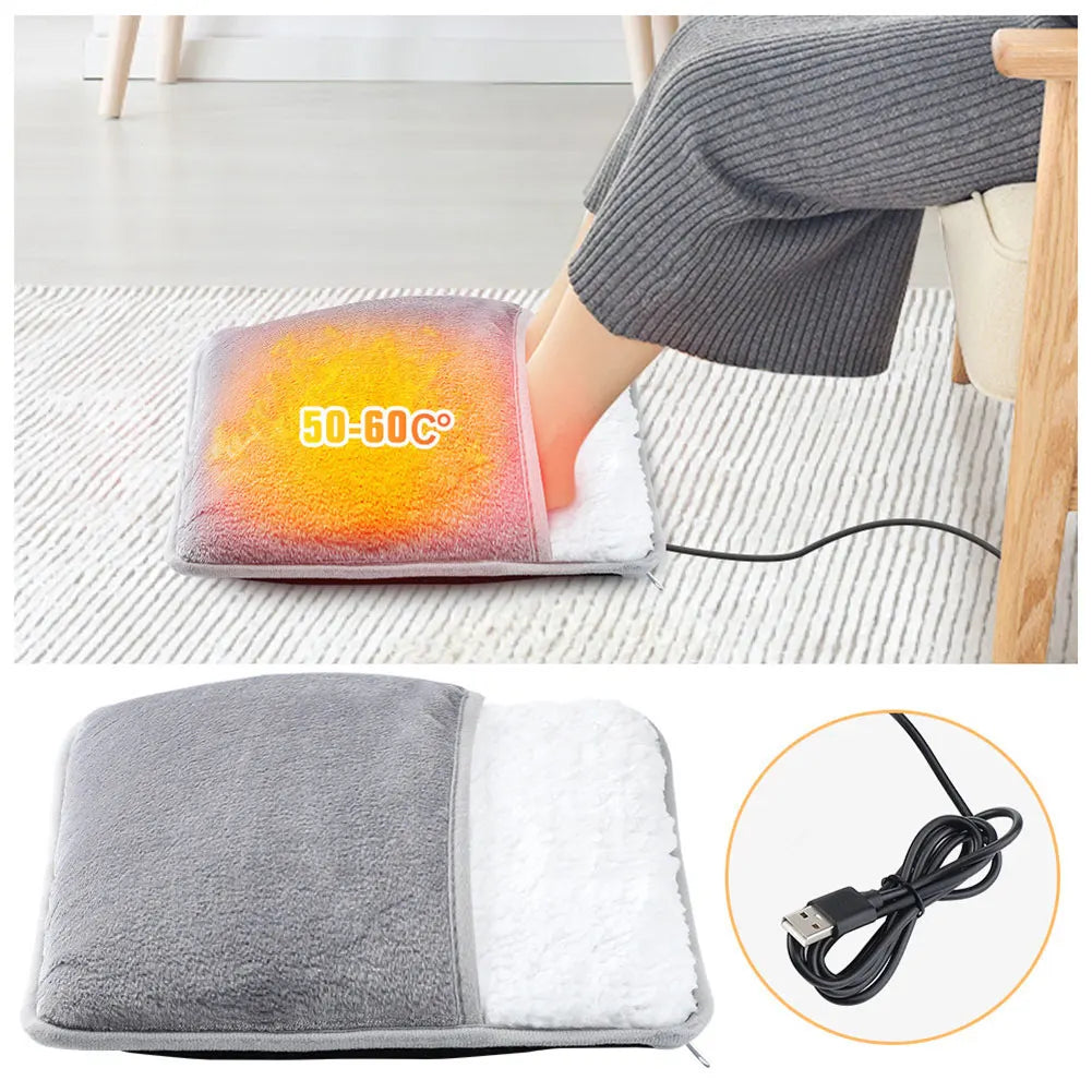 USB Electric Foot Warmer Heating Pad – Home & Office Slipper Electric Foot Warmer PRIMED