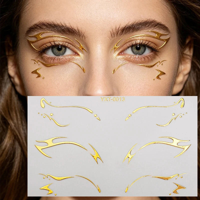 Holographic Laser Eyeliner Stickers – Waterproof Face Art Decals Face Art Sticker PRIMED YXT-013-1Pc