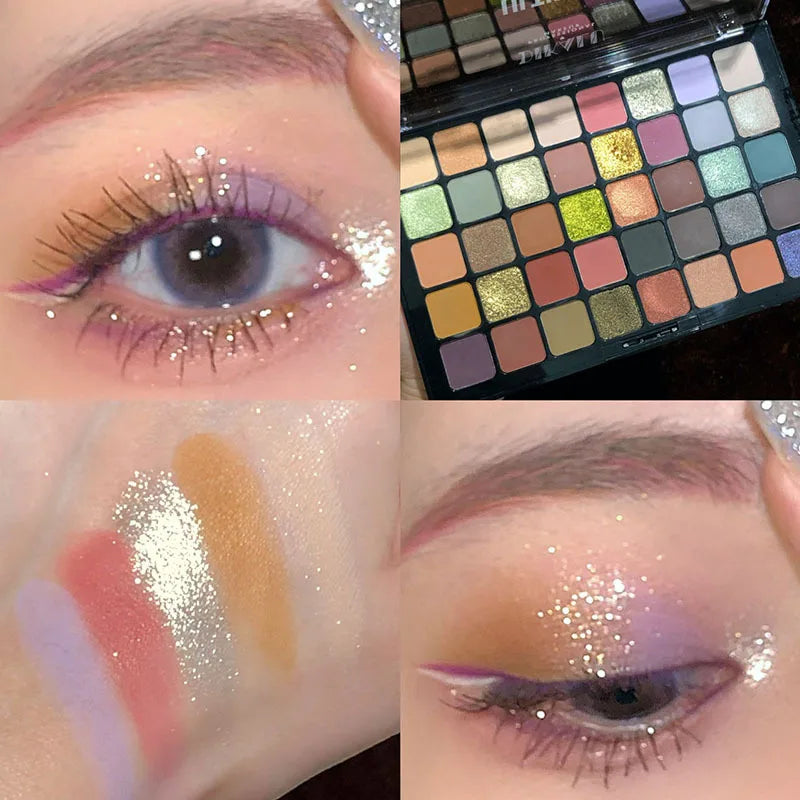 DIKALU 40-Color Eyeshadow Palette – Matte, Shimmer & Glitter Eyeshadow Palette PRIMED