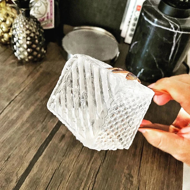 Brass Ice Stamp Mold – Pineapple & Wave Cocktail Ice Tool