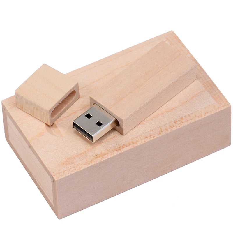 Wooden USB Flash Drive Walnut & Maple | 4GB–64GB Pen Drive