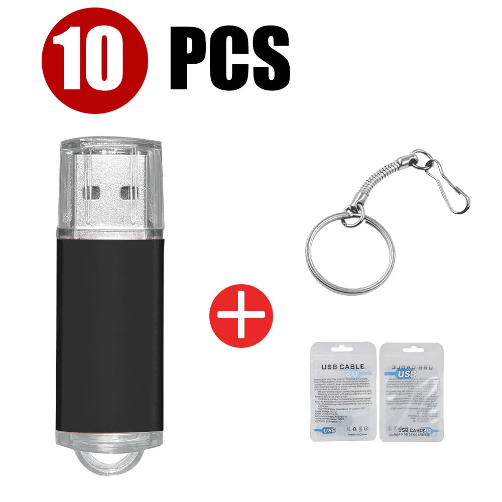 10-Pack Colorful USB Flash Drives 1GB–64GB | Custom Logo USB Flash Drive PRIMED 4GB Black USB 2.0 1