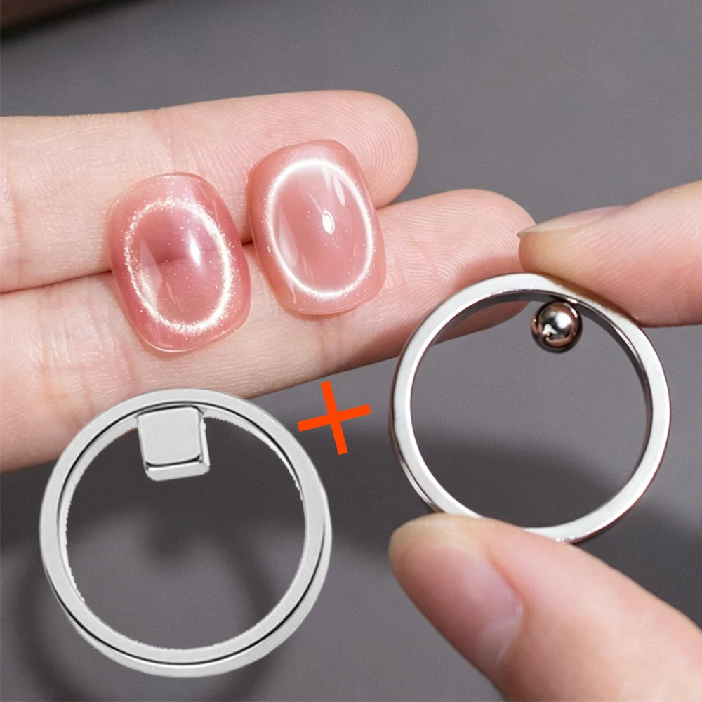 Halo Cat Eye Ring Nail Magnet Set – Void & Galaxy Effects Nail Magnet Tool PRIMED Cube And Ball-2Pc