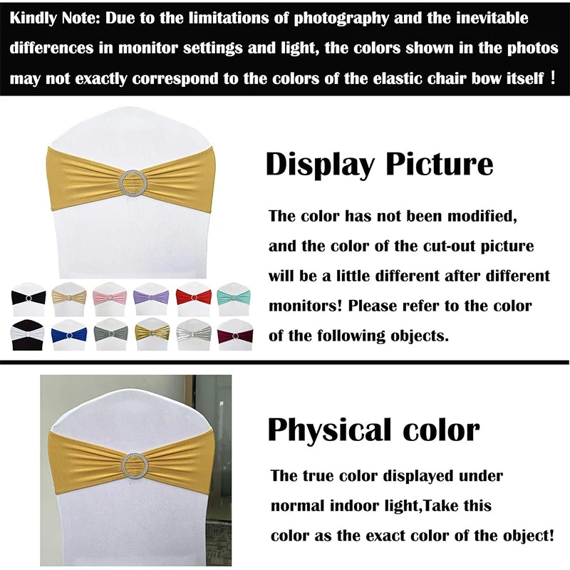 10 Pcs Spandex Chair Sashes with Buckle Slider | Wedding Décor