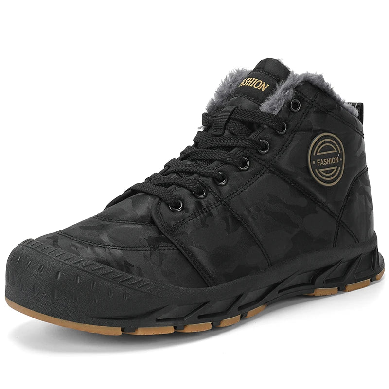 Men's Waterproof High-Top Snow Boots | Fur Lined Insulated Men's Snow Boots PRIMED 39 black