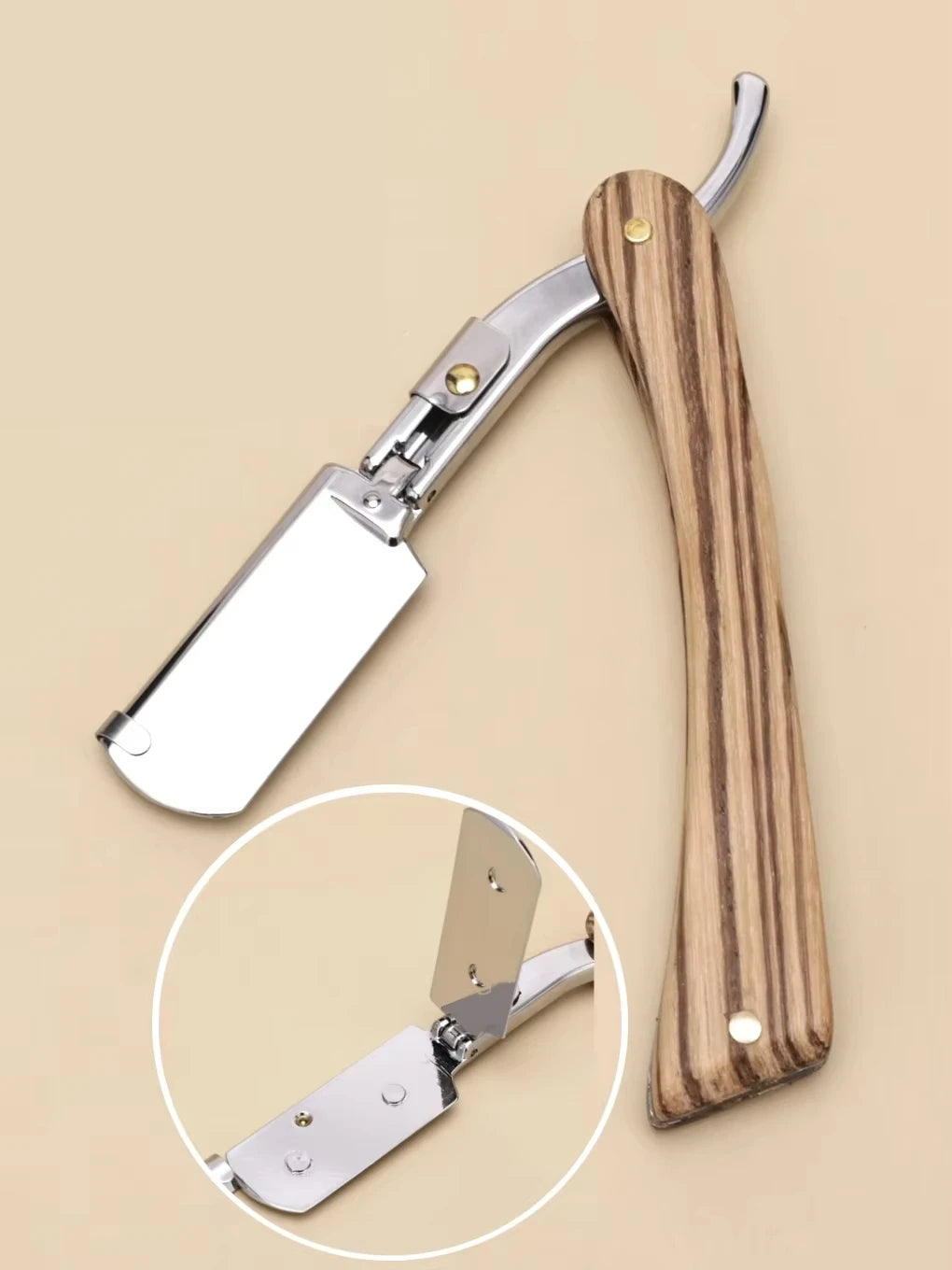 Straight Edge Folding Razor – Stainless Steel Barber Shaver