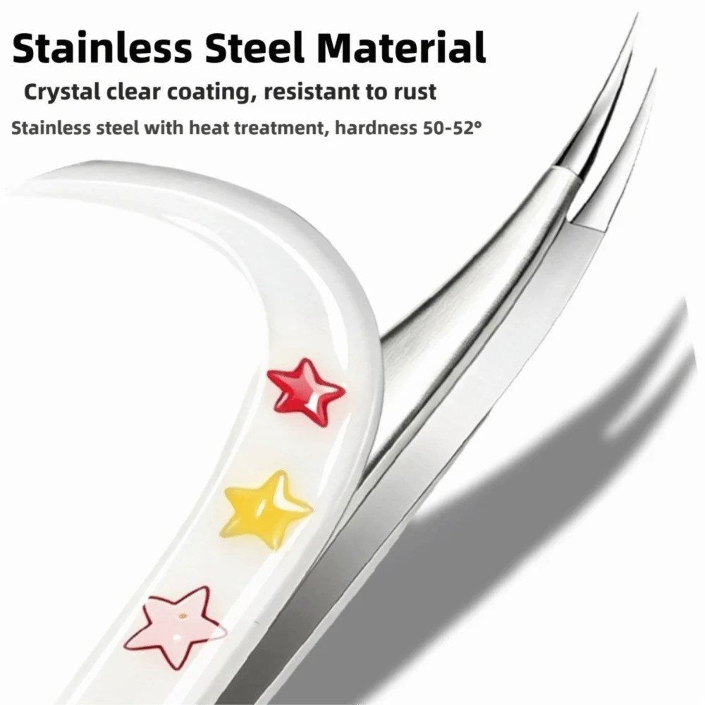 Precision Scrapbook Tweezers – Curved Tip & Glitter Resin Handle