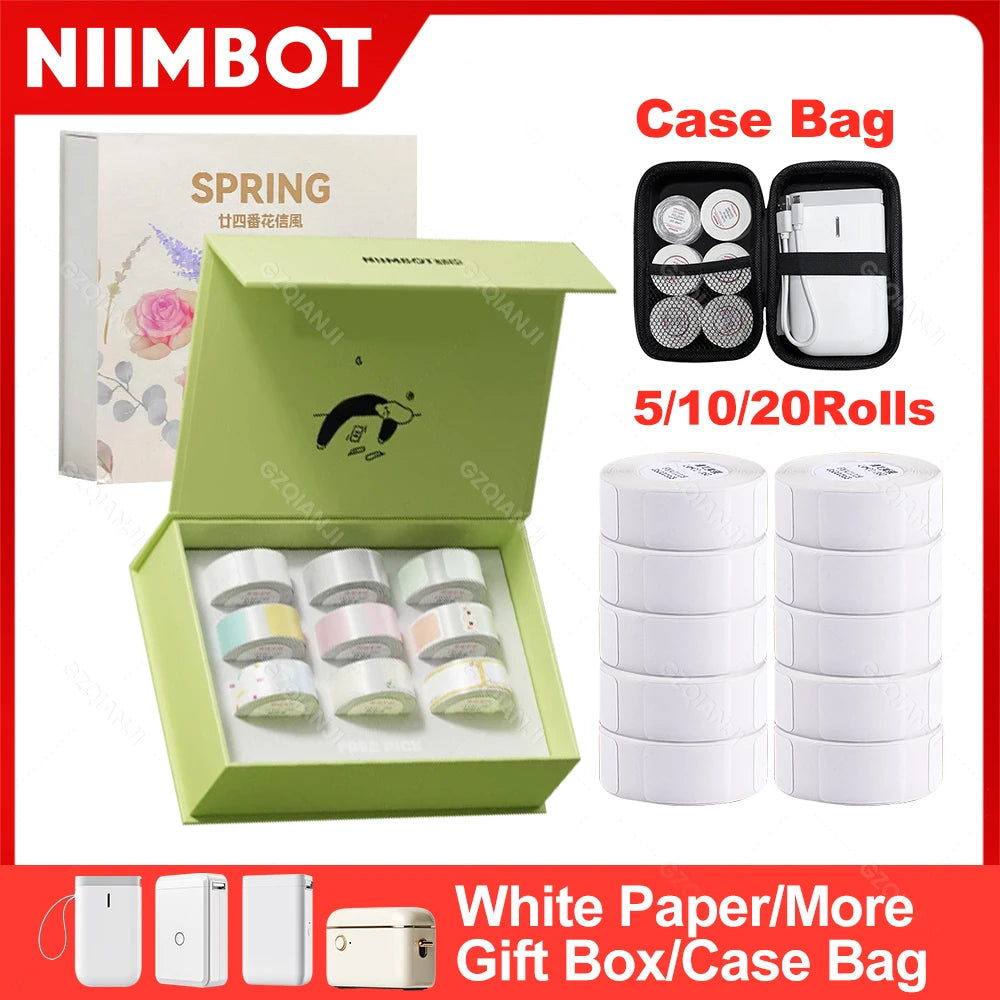 Niimbot D110 D11 Thermal Label Paper Rolls & Case Bag Set Thermal Label Paper PRIMED