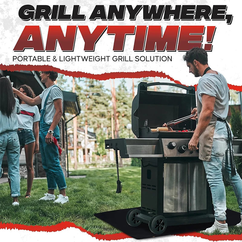 LMETJMA Under Grill Mat – Heat Resistant Fireproof BBQ Pad Grill Mat PRIMED
