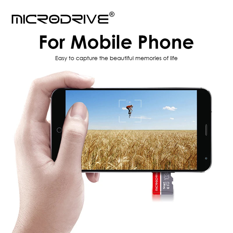 MicroDrive TF/Micro SD Card 128MB–8GB | C6 U1 V10 Flash Memory Card PRIMED