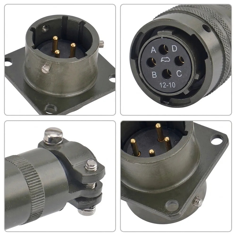 Waterproof Circular Aviation Connector Socket | Gold-Plated
