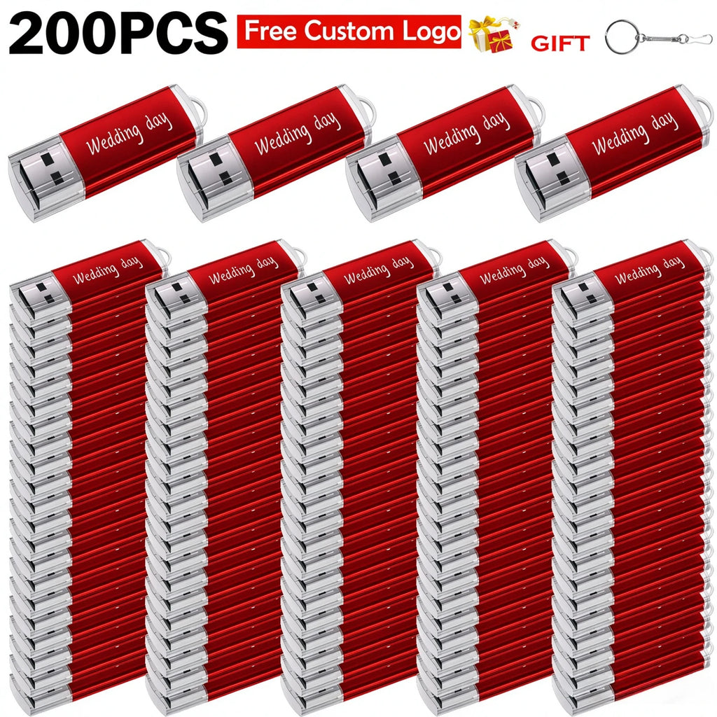200-Pack Custom Logo Metal USB Flash Drives 2GB–64GB Bulk USB Flash Drive PRIMED