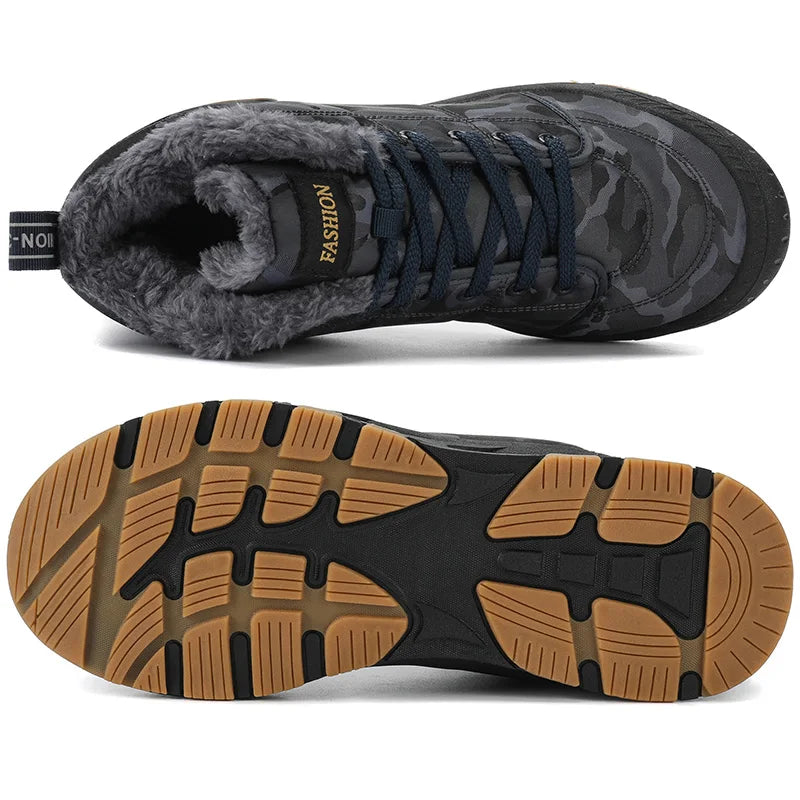 Men's Waterproof High-Top Snow Boots | Fur Lined Insulated Men's Snow Boots PRIMED