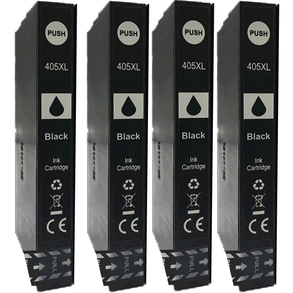 T405XL Compatible Ink Cartridges for Epson WF-3820 WF-4820 4830 Ink Cartridge PRIMED 4pcs Black