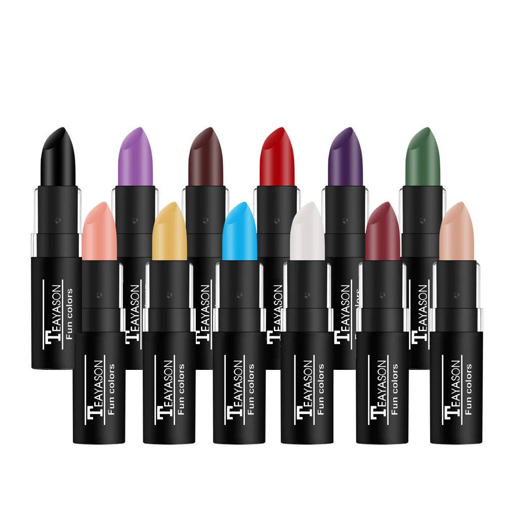 TEAYASON 12-Color Waterproof Matte Lipstick Set – Long-Lasting