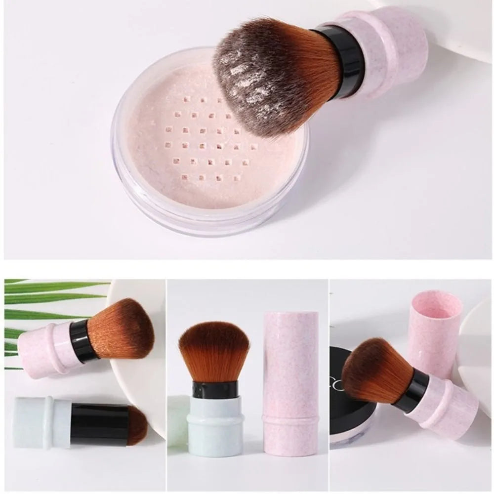 Retractable Powder & Blush Brush with Cover | Travel Makeup
