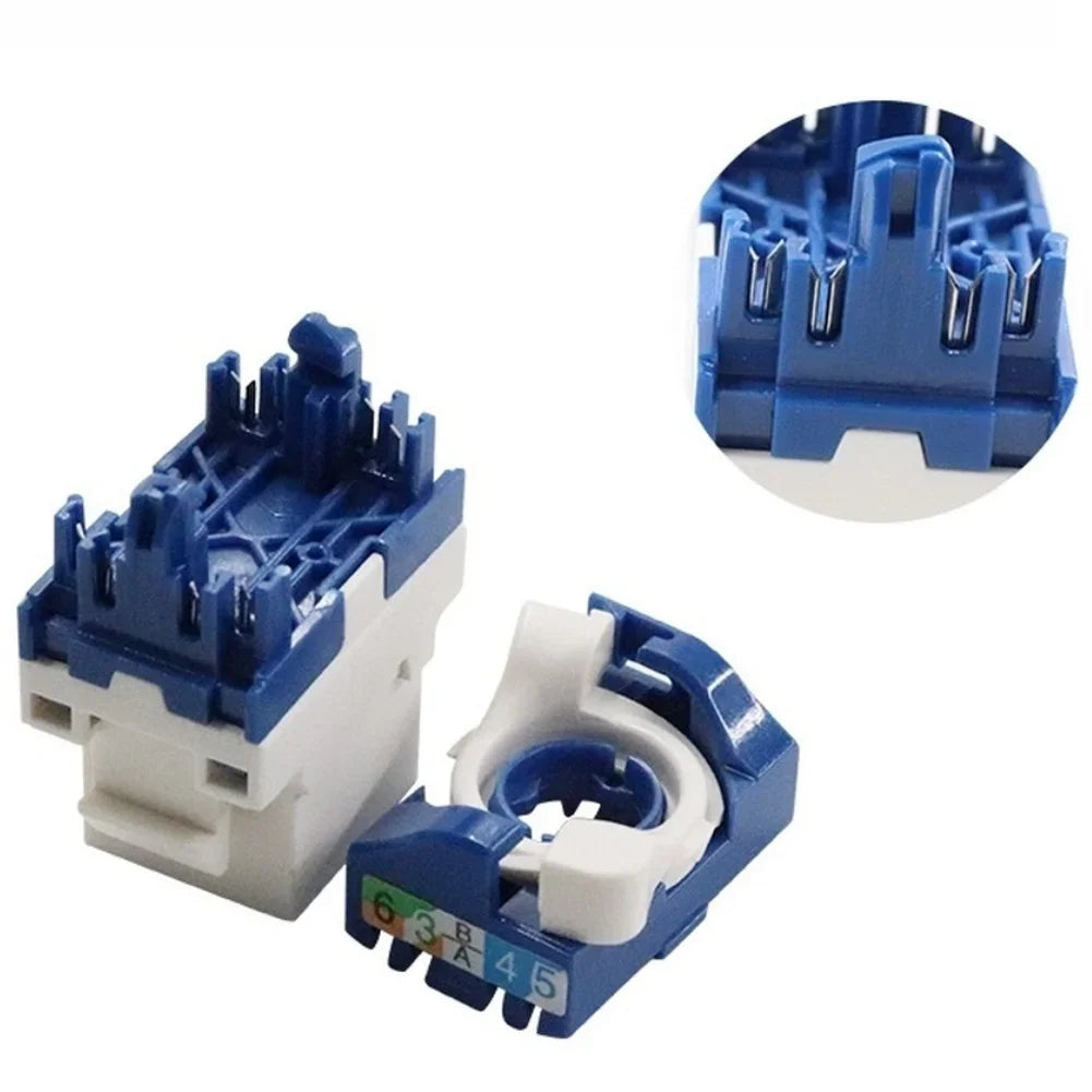 10-Pack Cat6 Toolless Network Modules 180° Rotating 1000Mbps Network Keystone Module PRIMED