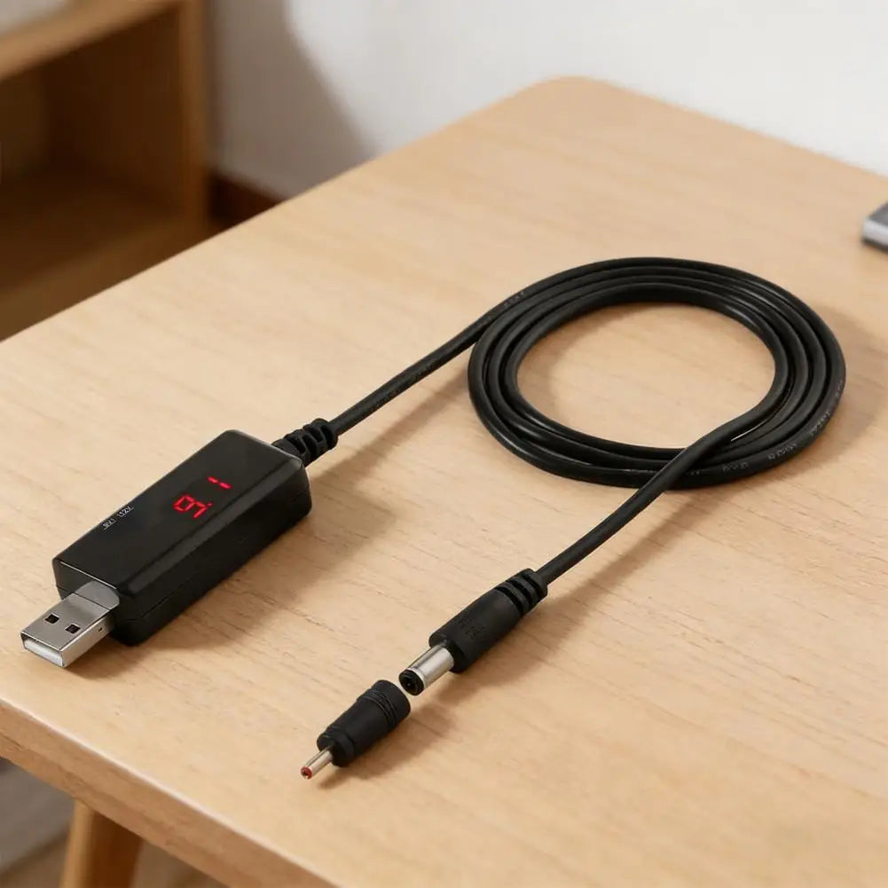 USB 5V to 9V/12V Step-Up Converter Cable with LED Display USB Power Converter PRIMED