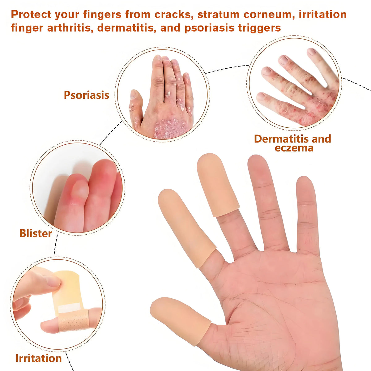 Waterproof Silicone Gel Finger Sleeves – Reusable Finger Cover Silicone Finger Sleeve PRIMED