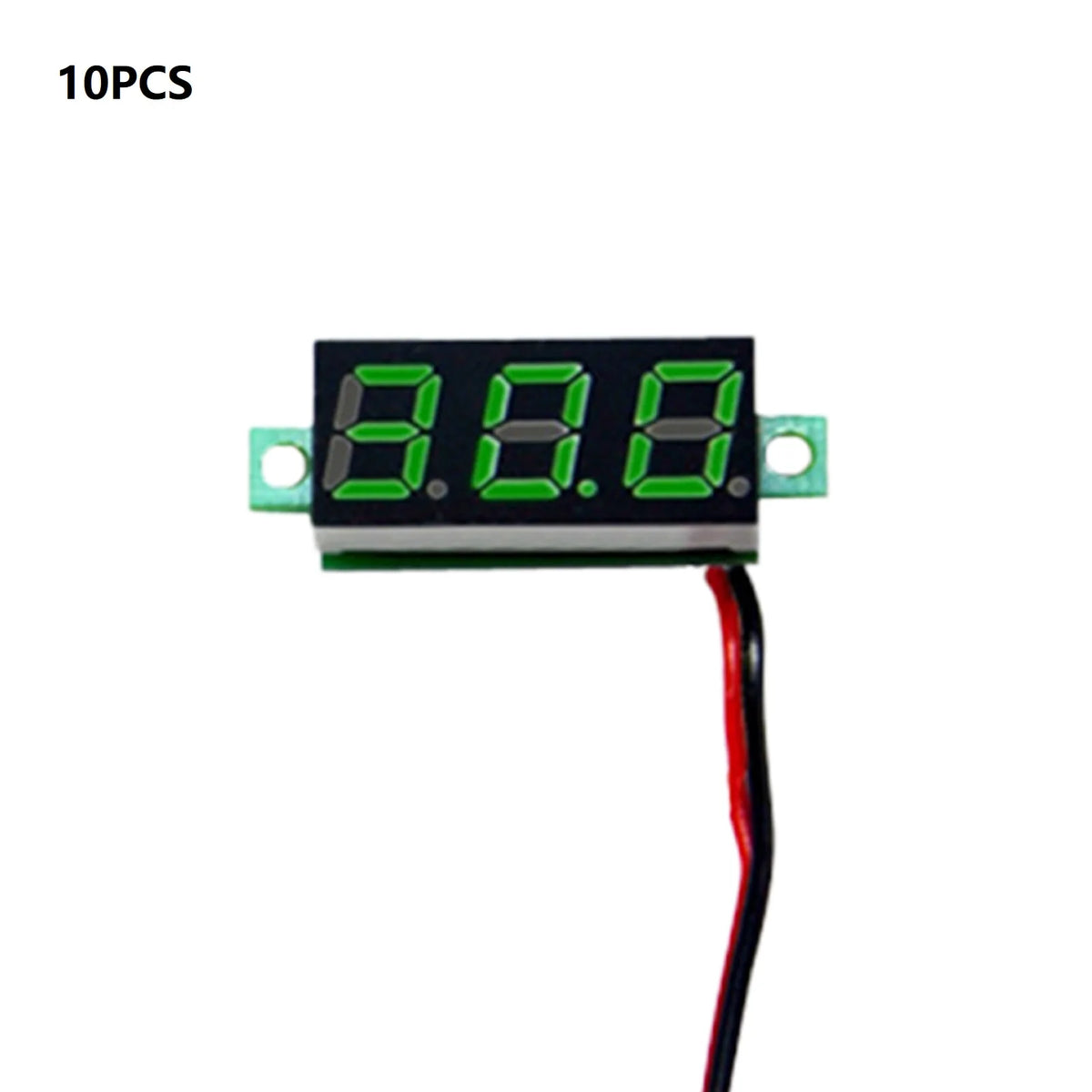 LED Digital Voltmeter 2-Wire DC 2.4–40V | Car Dashboard 10-Pack Digital Panel Voltmeter PRIMED Green China Mainland