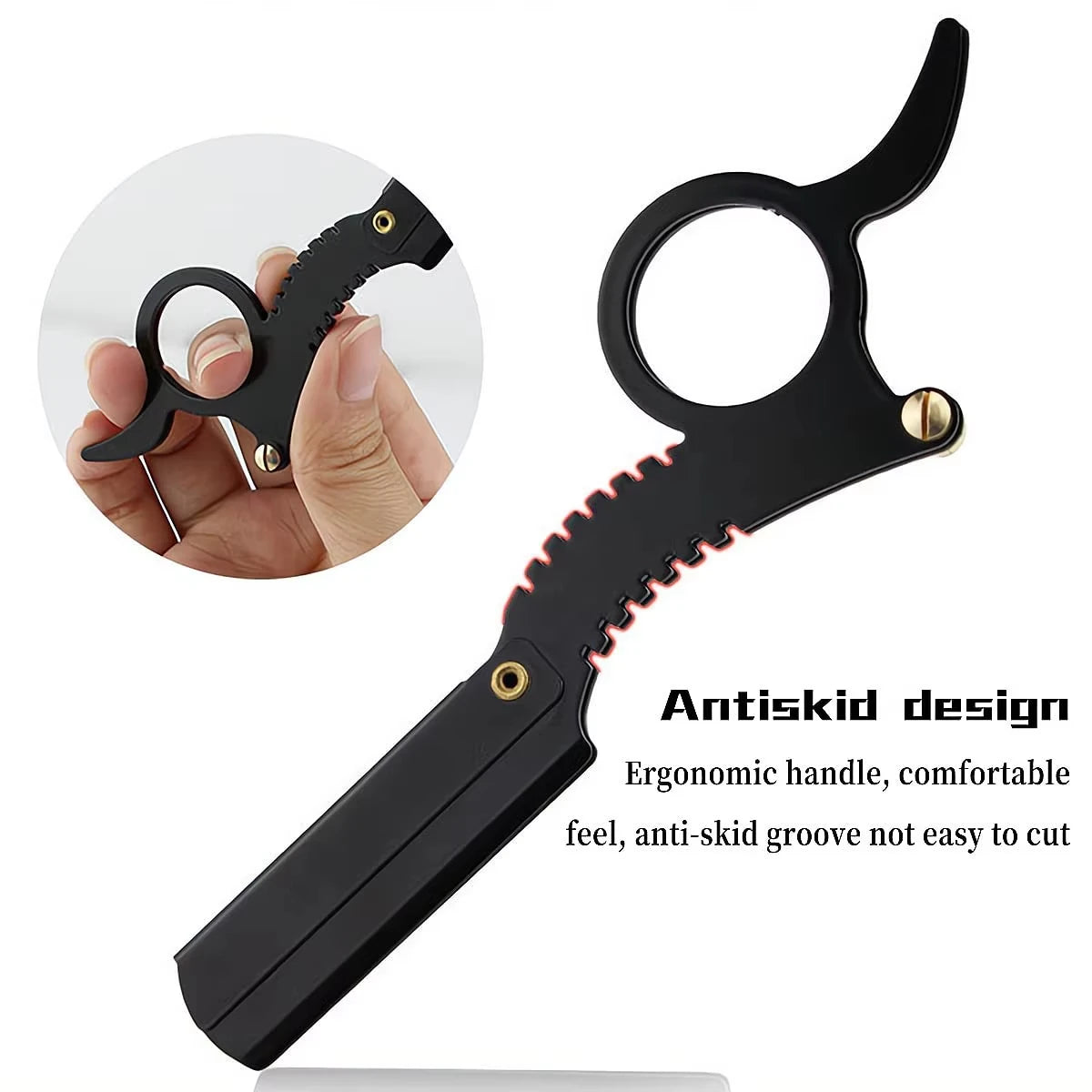 Professional Manual Barber Straight Razor – Beard & Brow
