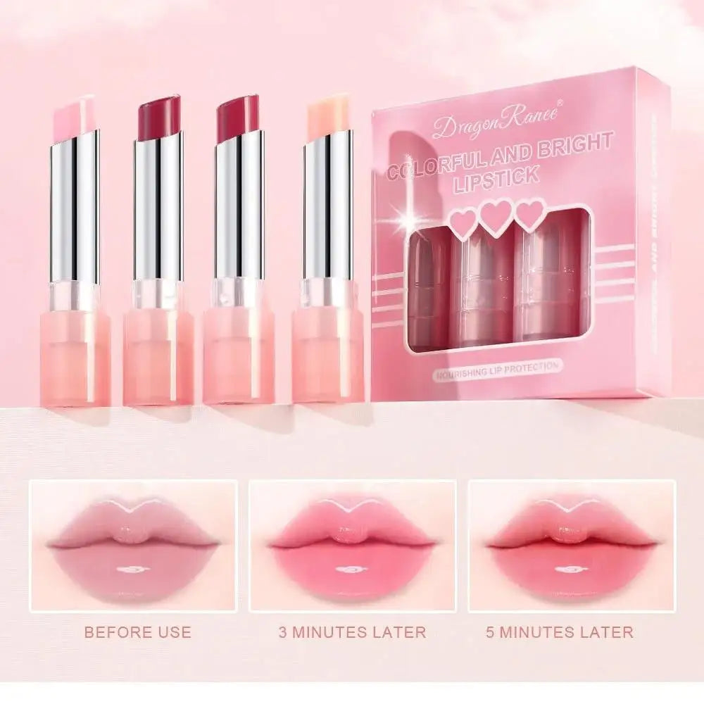 Dragon Ranee Thermochromic Jelly Lip Balm Set – 4 Pcs Tinted Tinted Lip Balm PRIMED