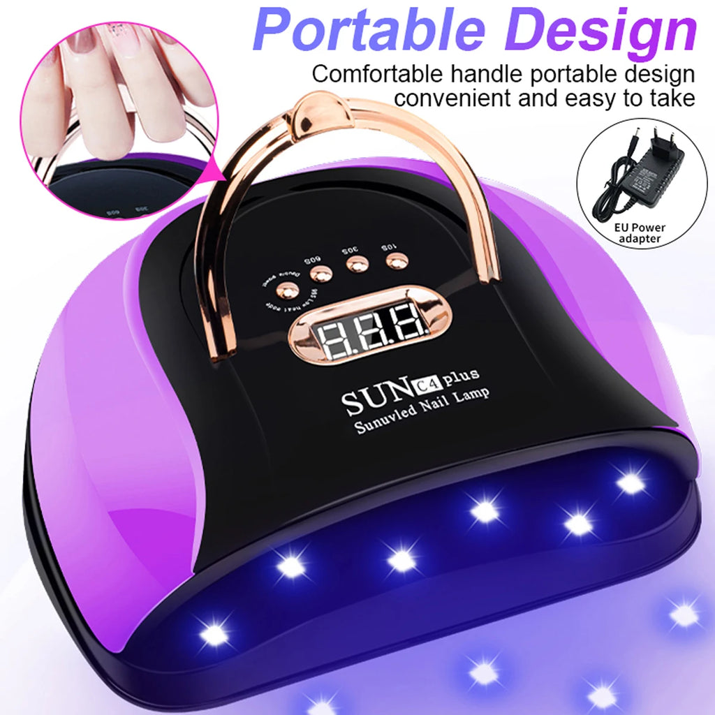57 LED UV Nail Lamp – Fast Gel Polish Curing Dryer Auto Sensor UV Nail Lamp PRIMED Purple US