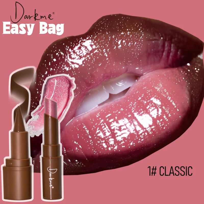 Matte Lip Liner & Pearlescent Lipstick Set – Long-Lasting Duo