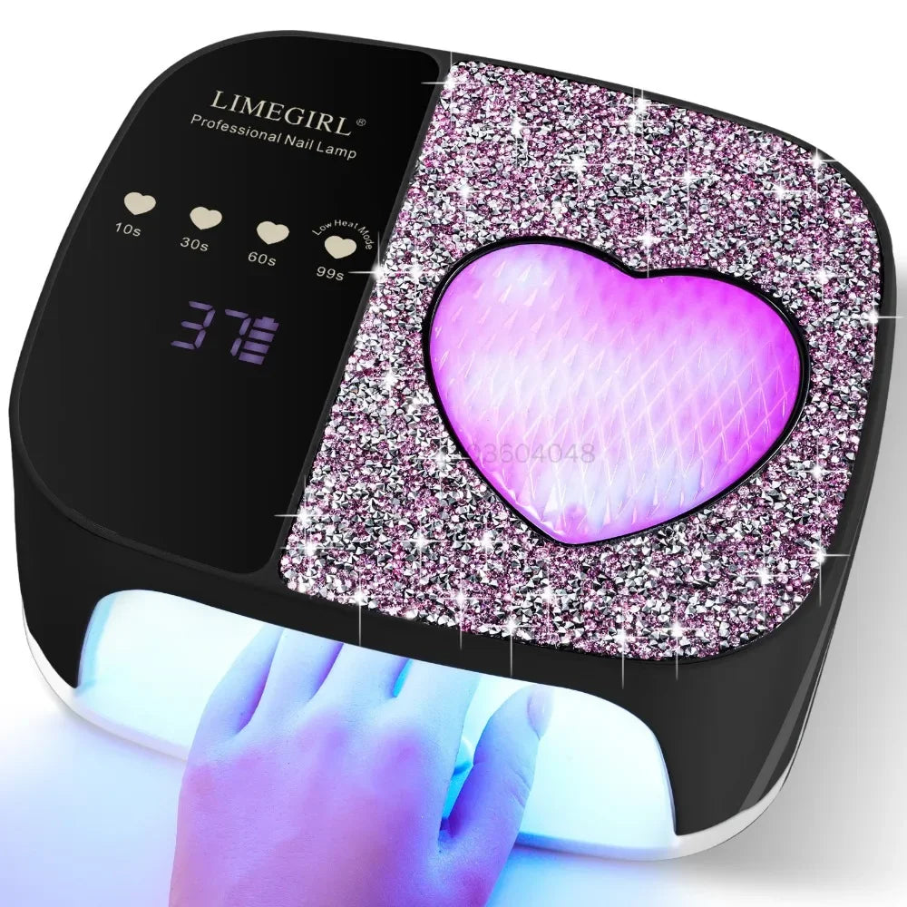 UV LED Nail Lamp Dryer – Rechargeable Heart Diamond Design