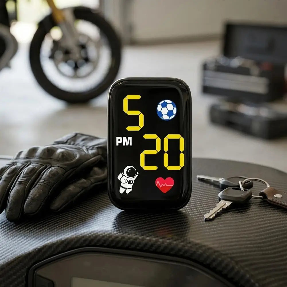 Waterproof Mini Motorcycle Digital Clock LED Dash Mount Watch